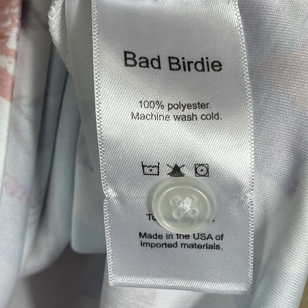 Bad Birdie Polo Shirt Mens Medium Multicolor Golf Preppy Performance Geometric - Picture 8 of 10